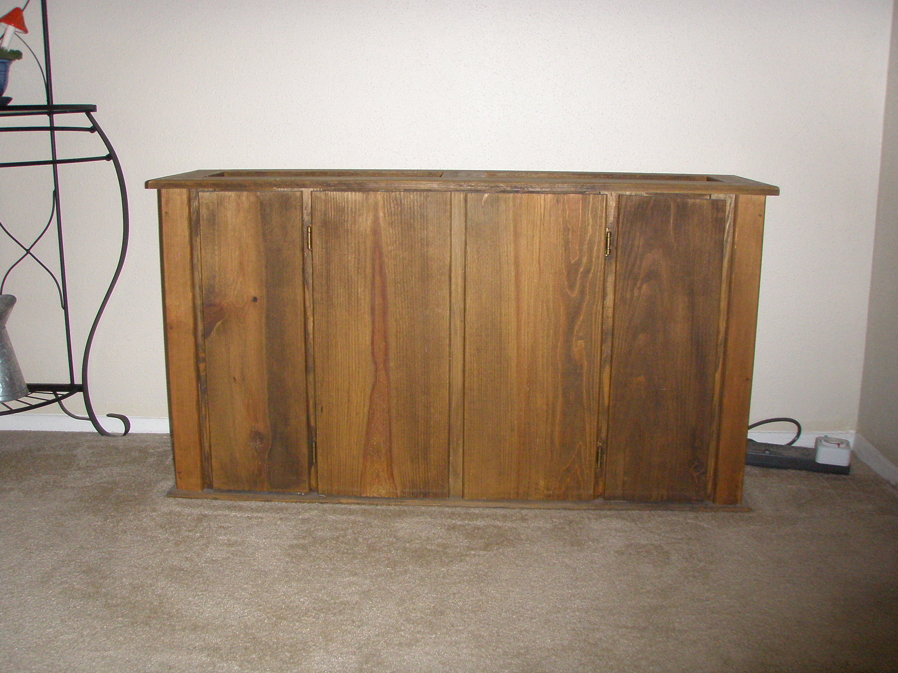 Brown solid wood fish tank stand (55gal) Hardware Austin Reef Club